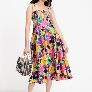 Kate Spade Orchid Blossom Smocked Maxi Dress NWT size Medium